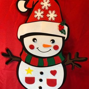 NIB Montessori Felt Snowman 23x12 inches 24 felt embellishments